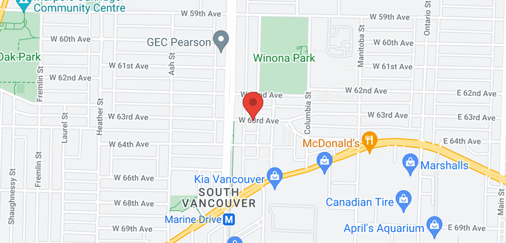 map of 104 458 W 63RD AVENUE